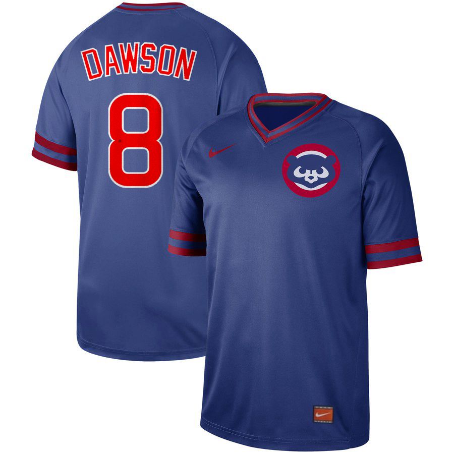 Men Chicago Cubs #8 Dawson Blue Nike Cooperstown Collection Legend V-Neck MLB Jersey->los angeles angels->MLB Jersey